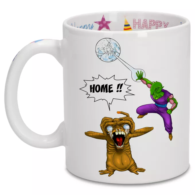 Happy Birthday Mugs Parody of Dragon Ball Z - DBZ Piccoloand ET the Extra-Terrestrial