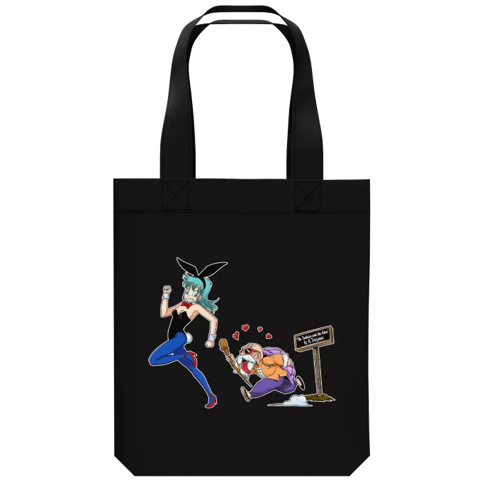 Organic Cotton Tote Bag Parody of Dragon Ball Master Roshi and Bulma