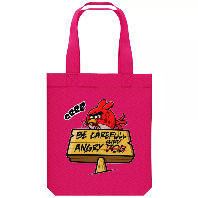 Organic Cotton Tote Bag Parody of Angry Birds Angry Birds
