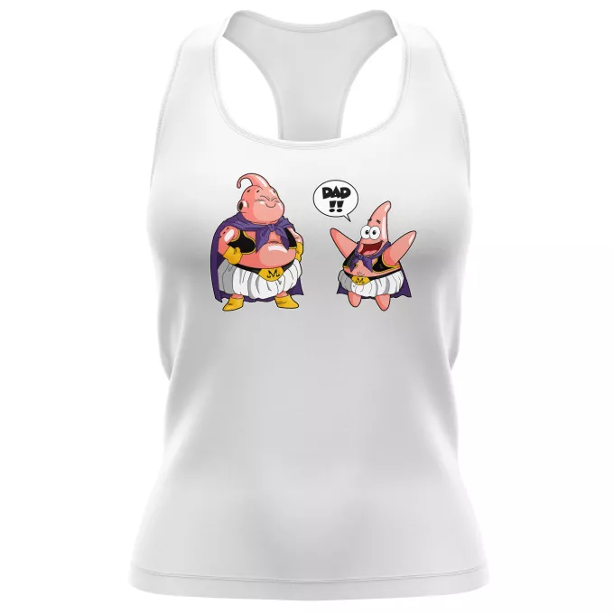 Women's Tank Top Parody of Dragon Ball Z - DBZ Majin Buu and Patrick Star