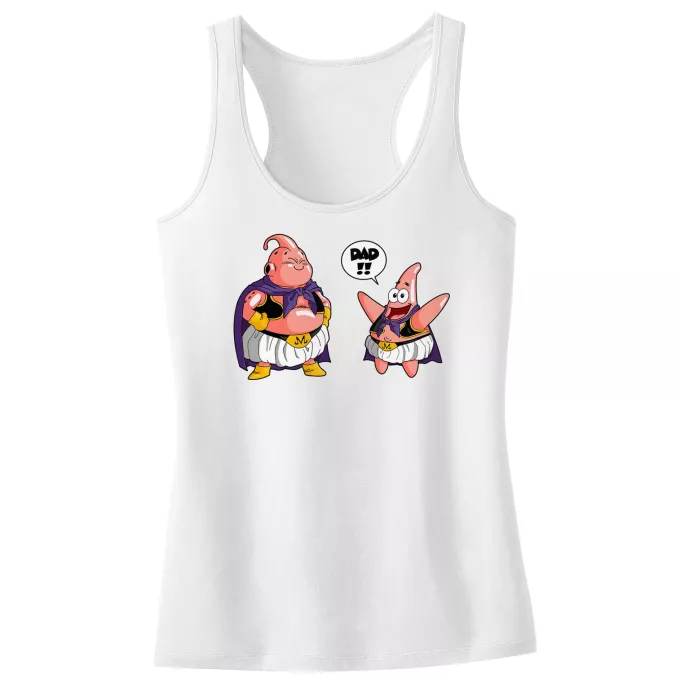 Girls Kids Tank Top Parody of Dragon Ball Z - DBZ Majin Buu and Patrick Star