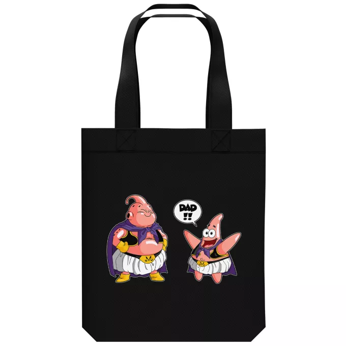 Organic Cotton Tote Bag Parody of Dragon Ball Z - DBZ Majin Buu and Patrick Star