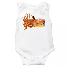 Pikachu Sleeveless Baby Bodysuit “Pikachu, Ash and Kyubi” – Pokémon parody