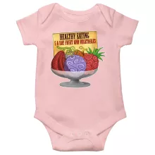 Devil Fruits Baby Bodysuit (Baby Girls) “Gum-Gum Fruit” – One Piece parody