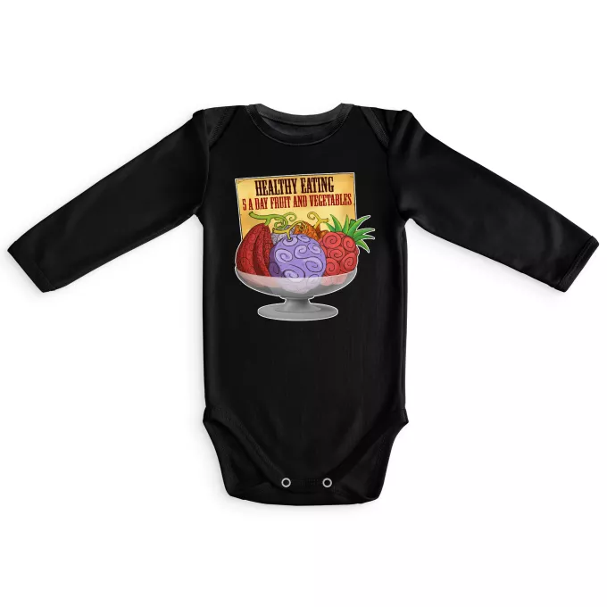 Long sleeve Baby Bodysuits Parody of One Piece Devil Fruits - Gum-Gum Fruit