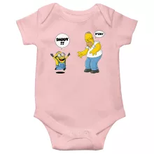 Homer Simpson Babyromper (meisje) “Homer Simpson en Minion” – Minions parodie