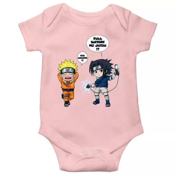Short-sleeved baby bodysuit (Girls) Parody of Naruto Sasuke