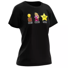 Mario Women T-shirt “Women, Money and Power” – Super Mario parody