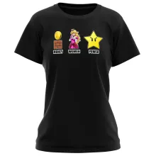 Mario Women T-shirt “Women, Money and Power” – Super Mario parody