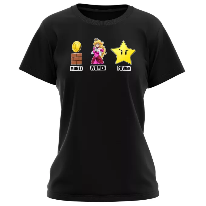 Camisetas Mujer Parodia Super Mario Mario - Women, Money and Power