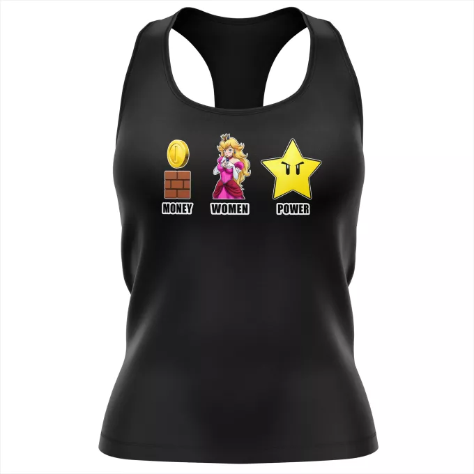 Camiseta Mujer sin mangas Parodia Super Mario Mario - Women, Money and Power