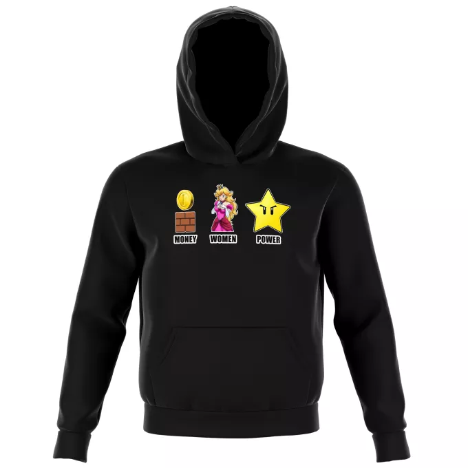 Sudaderas con capucha Niños Parodia Super Mario Mario - Women, Money and Power