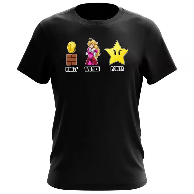 Camisetas Hombre Parodia Super Mario Mario - Women, Money and Power