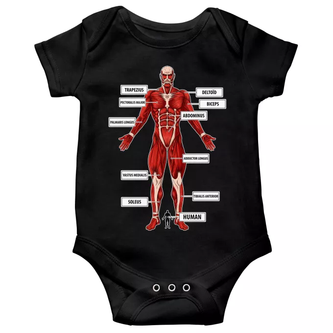 Short sleeve Baby Bodysuits Parody of Attack on Titan The colossal Titan