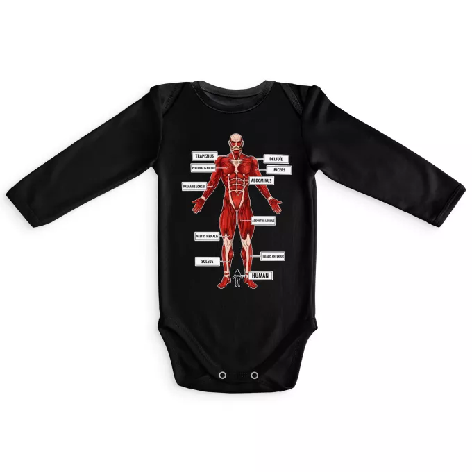 Long sleeve Baby Bodysuits Parody of Attack on Titan The colossal Titan