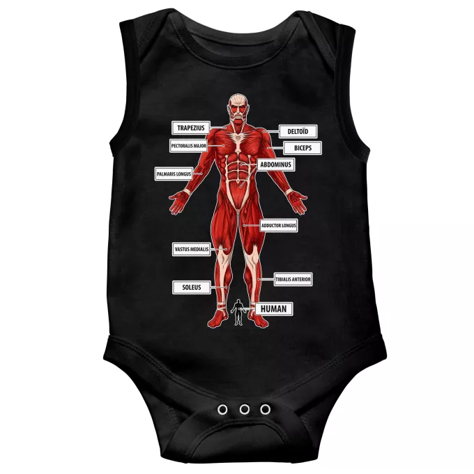 Sleeveless Baby Bodysuits Parody of Attack on Titan The colossal Titan