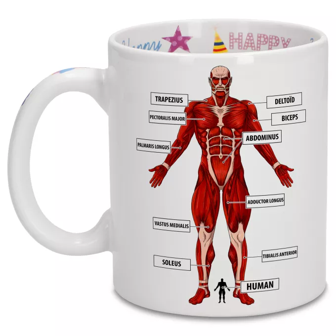 Happy Birthday Mugs Parody of Attack on Titan The colossal Titan
