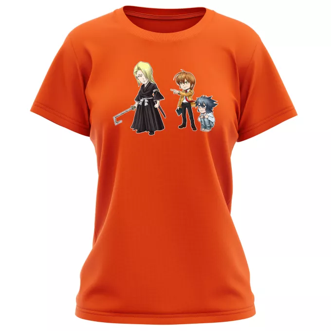 Women T-shirts Parody of Bleach L, Lignt Yagami and Kira