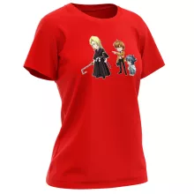 L T-shirt för kvinnor “L, Lignt Yagami och Kira” – Parodi Bleach