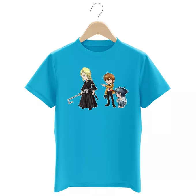 Boys Kids T-shirts Parody of Bleach L, Lignt Yagami and Kira