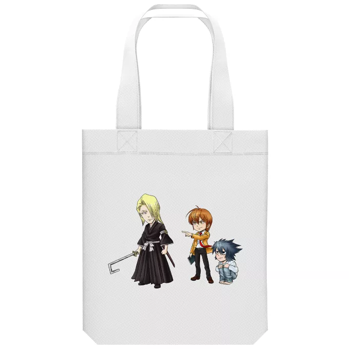 Bolsa (Tote Bag) de algodón orgánico Parodia Bleach L, Lignt Yagami y Kira