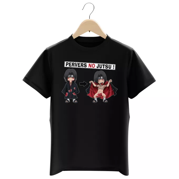T-shirts Enfants Garçons Parodie Naruto Pervers no Jutsu - Itachi Uchiwa membre de l'Akatsuki