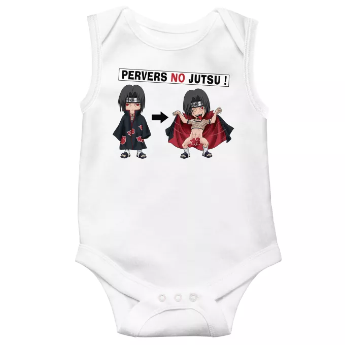 Body bébé sans manches Parodie Naruto Pervers no Jutsu - Itachi Uchiwa membre de l'Akatsuki