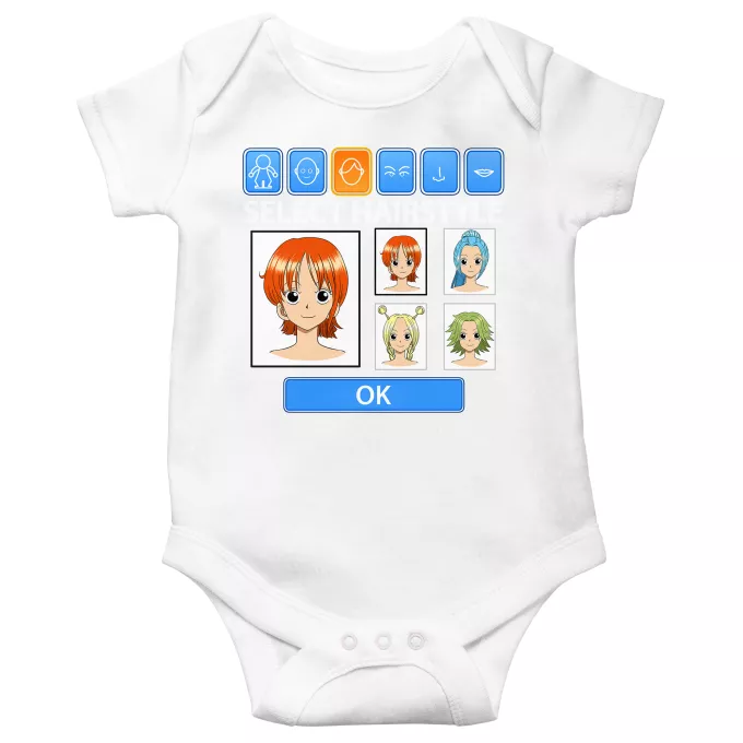 Short sleeve Baby Bodysuits Parody of One Piece Nami from Straw Hats Pirates Crew