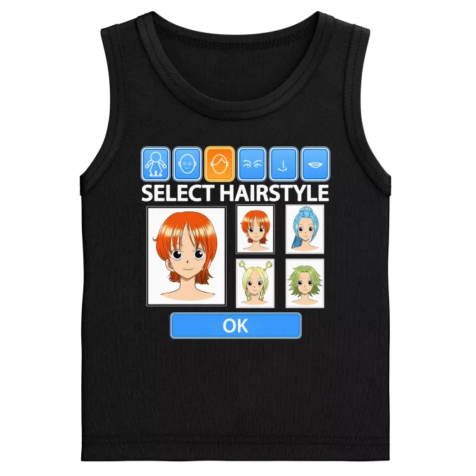 Boys Kids Tank Tops Parody of One Piece Nami from Straw Hats Pirates Crew