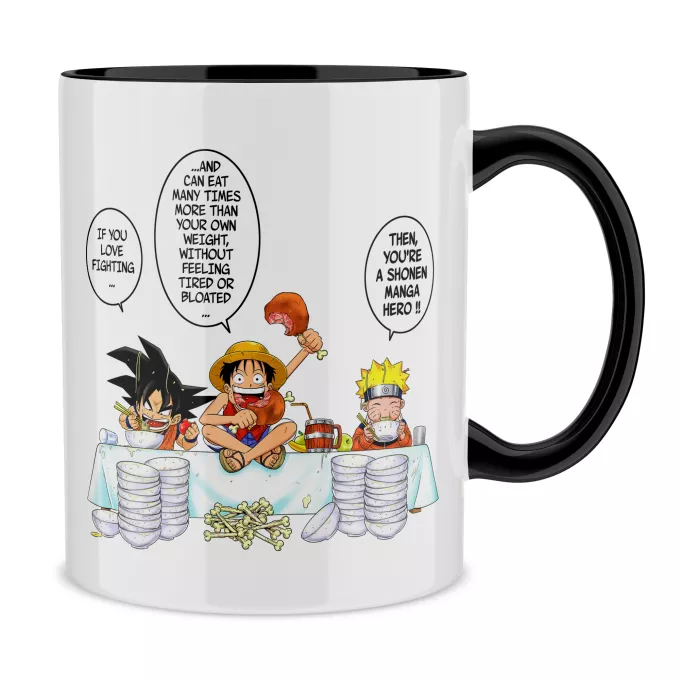 Mugs Parody of Naruto Son Goku, Naruto and Luffy