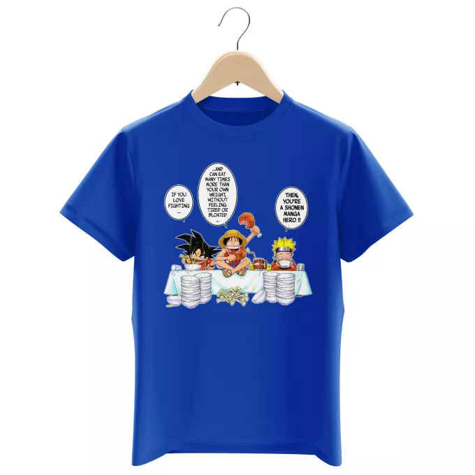 Boys Kids T-shirts Parody of Naruto Son Goku, Naruto and Luffy