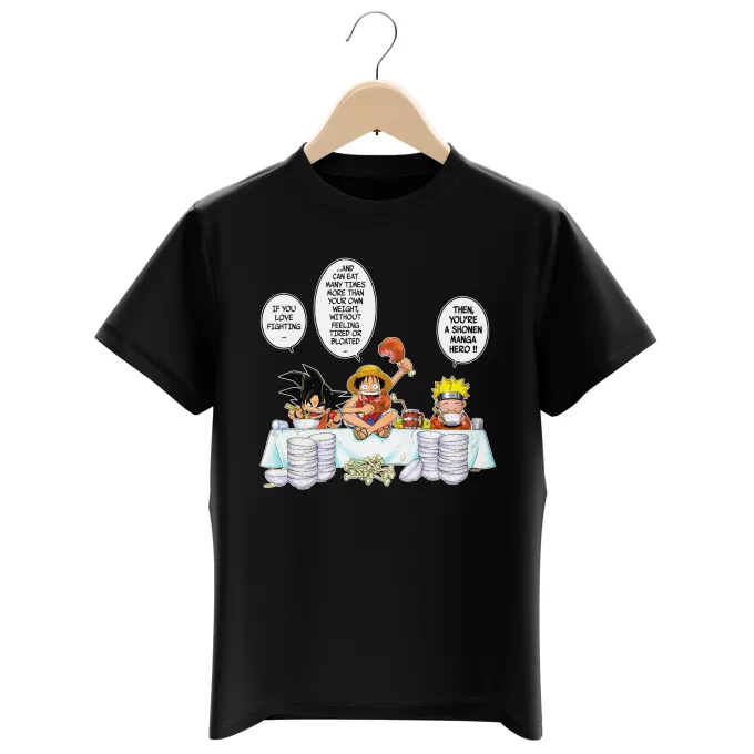 Boys Kids T-shirts Parody of Naruto Son Goku, Naruto and Luffy