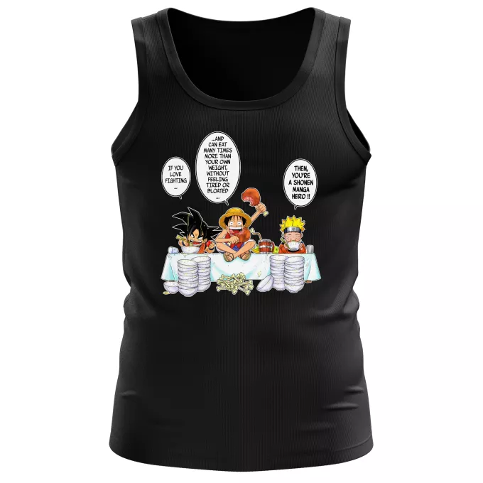 Men Tank Tops Parody of Naruto Son Goku, Naruto and Luffy