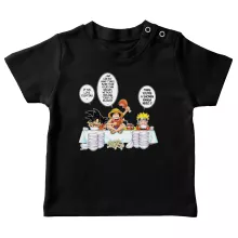 Son Goku Baby's T-shirt “Son Goku, Naruto and Luffy” – Naruto parody