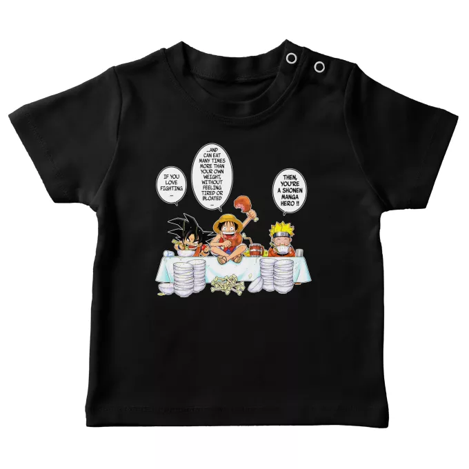 Baby's T-shirts Parody of Naruto Son Goku, Naruto and Luffy