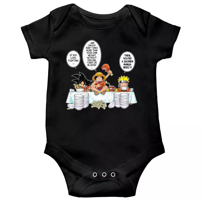 Short sleeve Baby Bodysuits Parody of Naruto Son Goku, Naruto and Luffy
