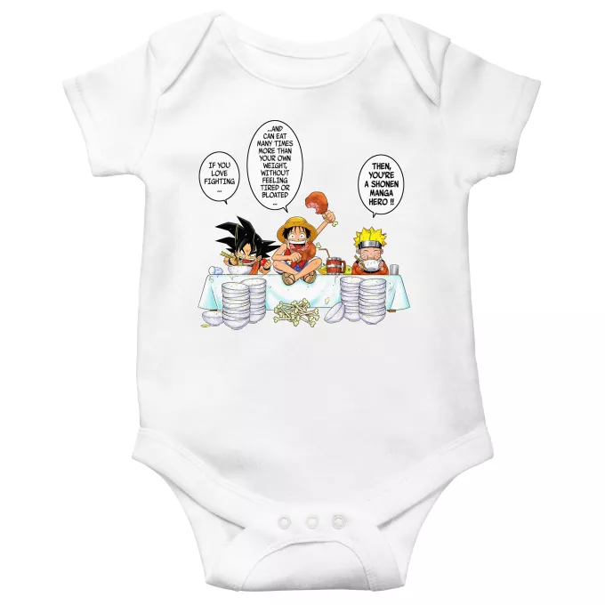 Short sleeve Baby Bodysuits Parody of Naruto Son Goku, Naruto and Luffy