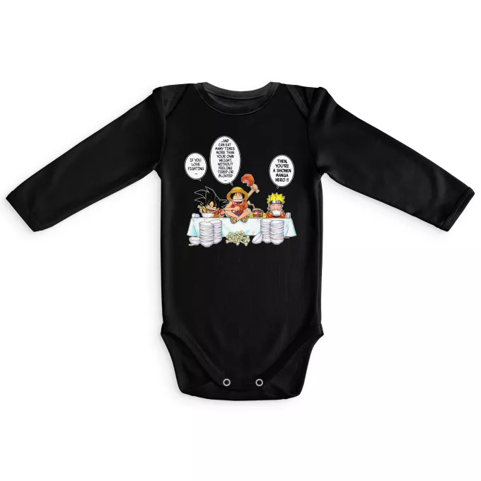 Long sleeve Baby Bodysuits Parody of Naruto Son Goku, Naruto and Luffy