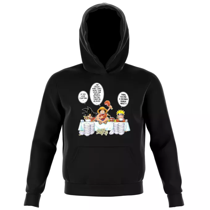 Kids Hooded Sweatshirts Parody of Naruto Son Goku, Naruto and Luffy