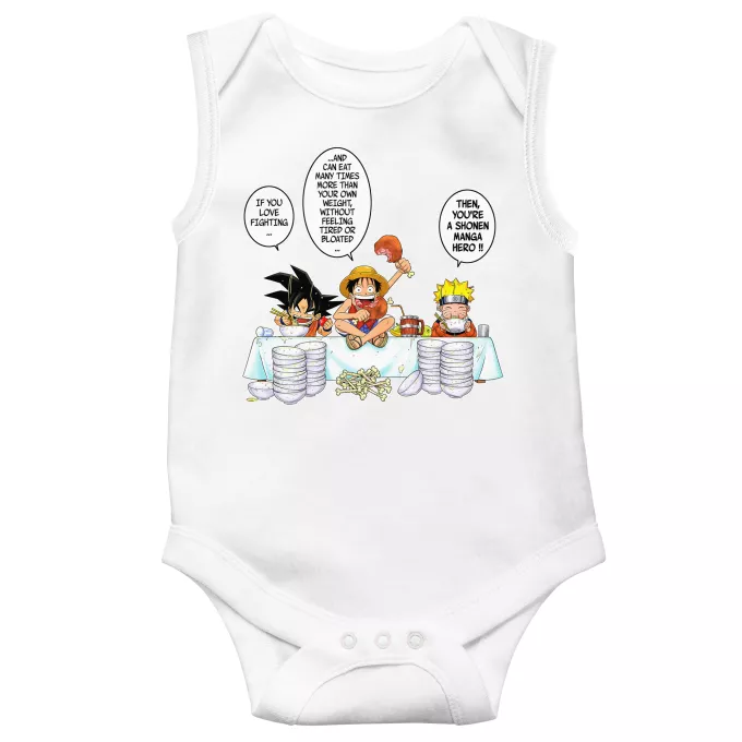 Sleeveless Baby Bodysuits Parody of Naruto Son Goku, Naruto and Luffy