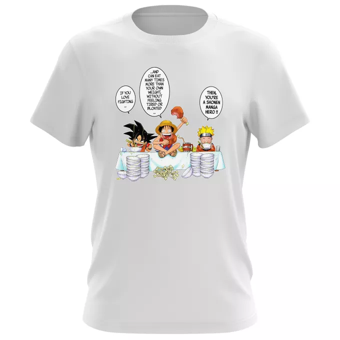 Men's T-shirts Parody of Naruto Son Goku, Naruto and Luffy