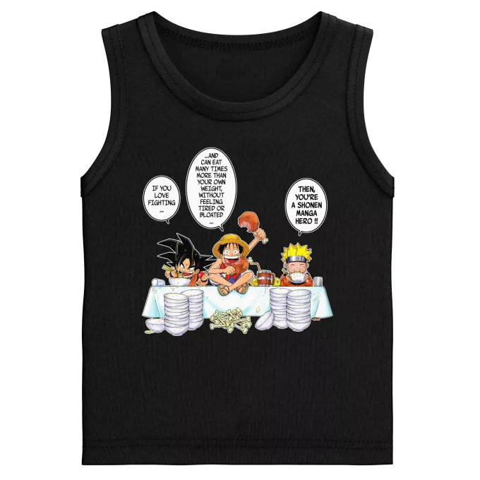 Boys Kids Tank Tops Parody of Naruto Son Goku, Naruto and Luffy