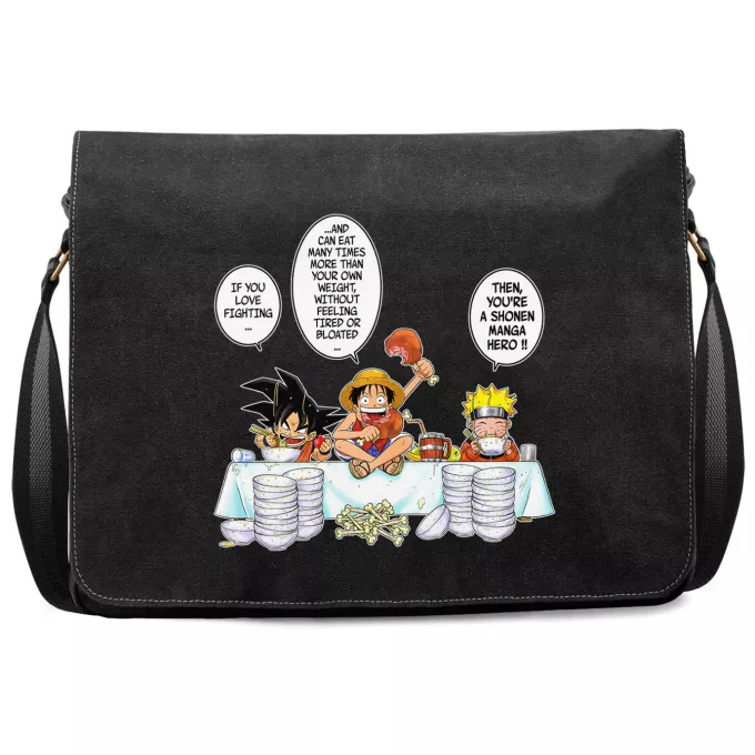 Premium Messenger Bag Parody of Naruto Son Goku, Naruto and Luffy