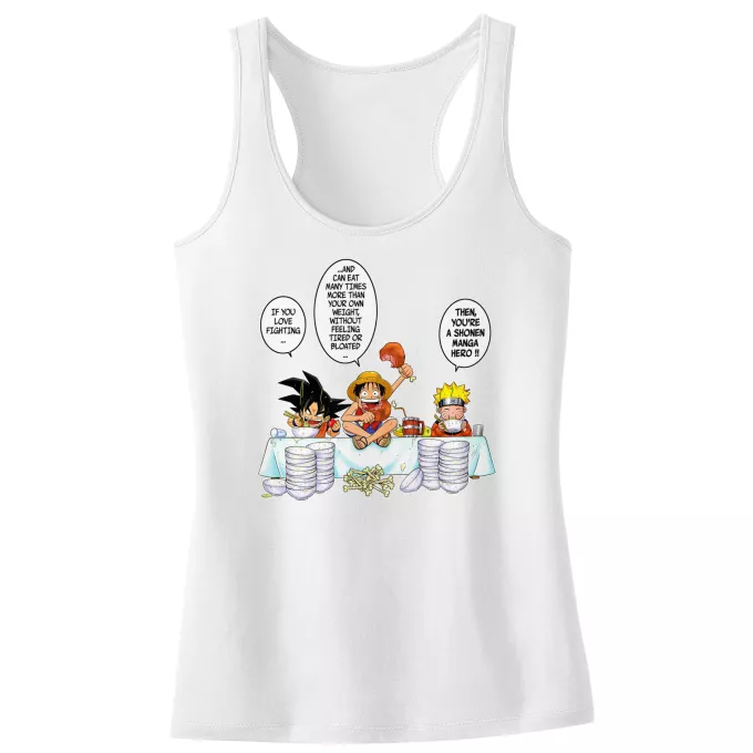 Girls Kids Tank Top Parody of Naruto Son Goku, Naruto and Luffy