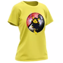 T-shirt de mulher Pikachu “Pikachu e Darth Sidious” – Pokémon de parodia