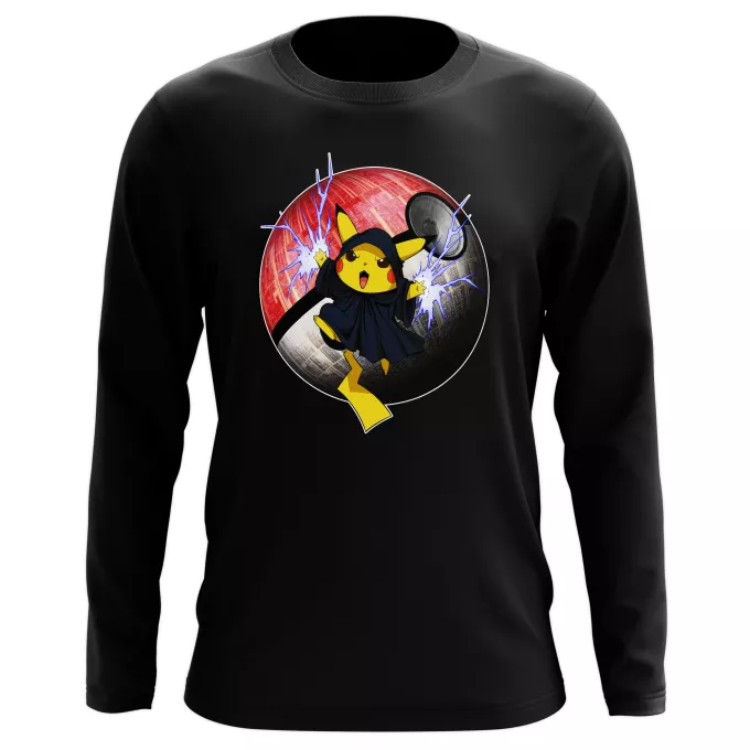 T-Shirts de manga comprida Paródia Pokémon Pikachu e Darth Sidious