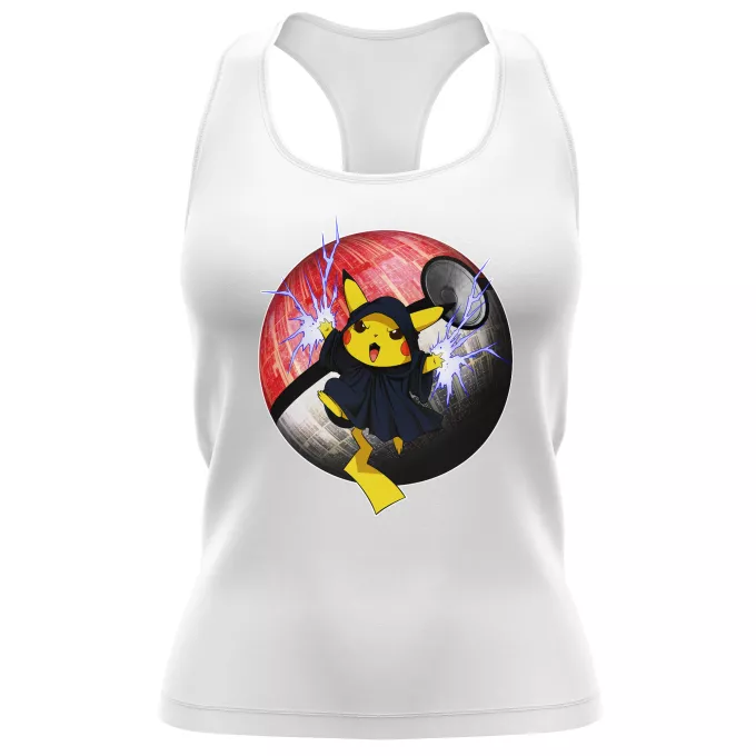 Camisolas de alças Mulheres Paródia Pokémon Pikachu e Darth Sidious