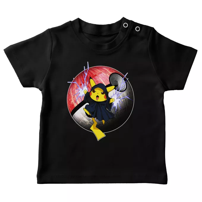 T-shirts para bebés Paródia Pokémon Pikachu e Darth Sidious