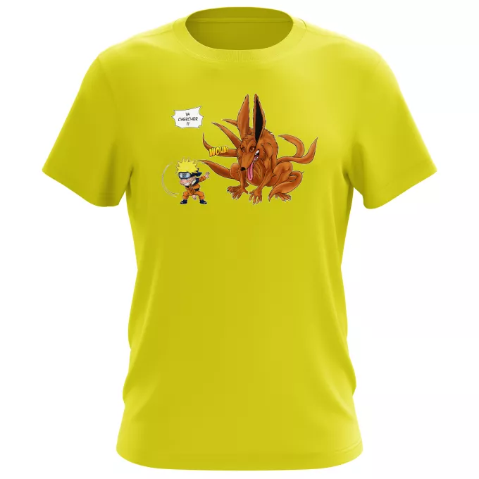T-shirts Hommes Parodie Naruto Va chercher ! - Kyubi le démon Renard à 9 queues