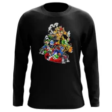 Bowser Langarm T-Shirt “Bowser, Mario, Luigi und Yoshi” – Parodie auf Mario Kart